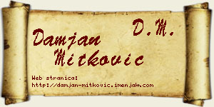 Damjan Mitković vizit kartica